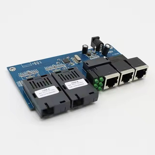 ODM 100Mbps 2-Optical 3-Electrical Switch Fiber Transceiver 100Mbps Fiber Switch PCBA Photoelectric 