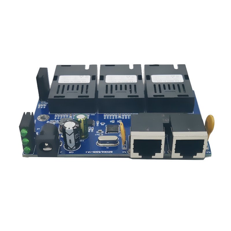 ODM 100Mbps 3-Optical 2-Electrical Switch Fiber Transceiver Gigabit Optical Switch PCBA