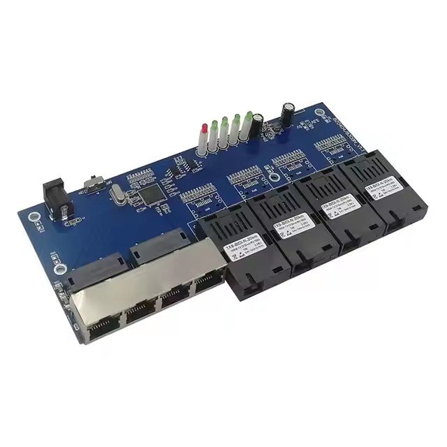 ODM 100Mbps 4-Optical 4-Electrical Switch Fiber Transceiver 100Mbps Optical Port Switch PCBA Optical