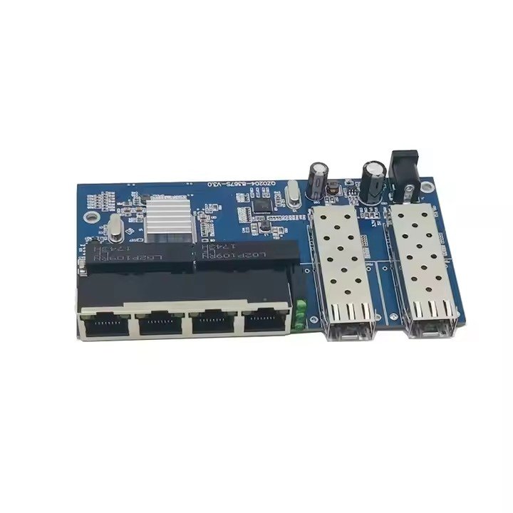 ODM 1000Mbps 2-Optical 4-Electrical Switch Fiber Transceiver Gigabit SFP Optical Port Switch PCBA SC