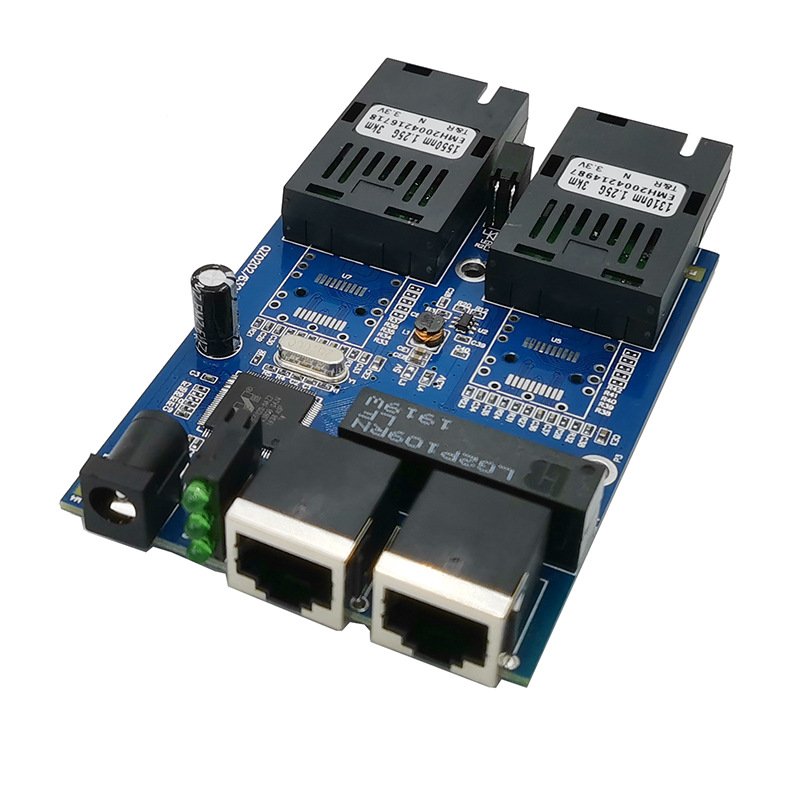 ODM 1000Mbps 2-Optical 2-Electrical Switch Fiber Transceiver Gigabit Optical Switch PCBA Supports 5V