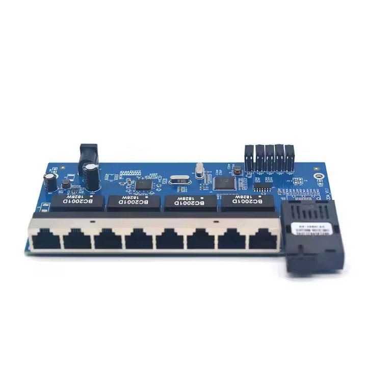 ODM 1000Mbps 1-Optical 8-Electrical Switch Fiber Transceiver Gigabit Optical Switch PCBA Full Gigabi